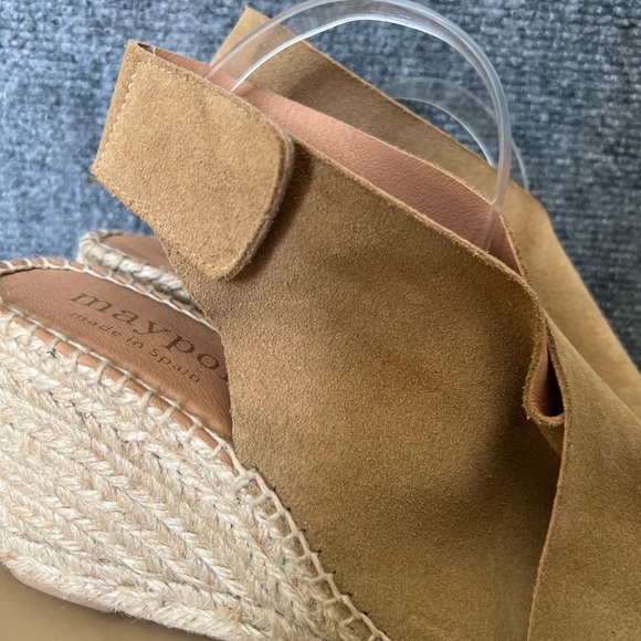 Maypol Women's Tan Wedge Sandals size 40 leather made in Spain - Picture 14 of 16
